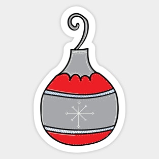 Whimsical Holiday Ball Ornament Illustration Sticker